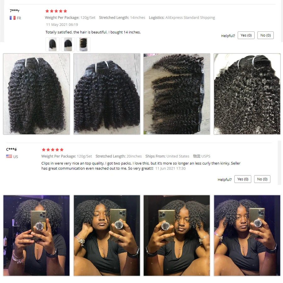 Extension de Cheveux Naturels Humains Avec Fixation à Clip, Coiffure Afro, Bouclée et Crépue, Coupe Lisse en Matériau Vierge Mongol, Prothèse Capillaire pour Tête Complète, 120g - Image 6