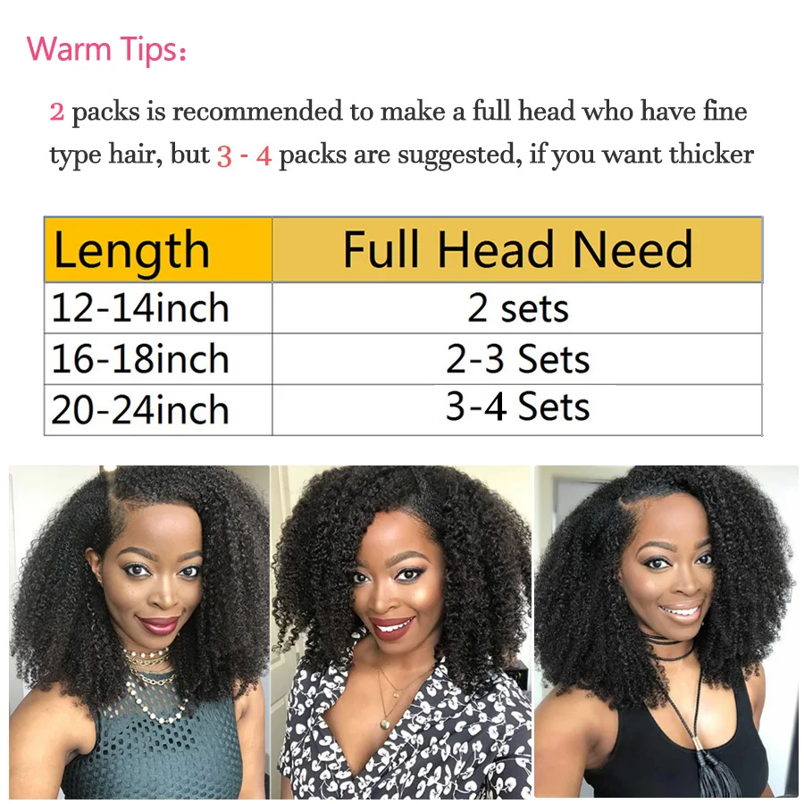 Extension de Cheveux Naturels Humains Avec Fixation à Clip, Coiffure Afro, Bouclée et Crépue, Coupe Lisse en Matériau Vierge Mongol, Prothèse Capillaire pour Tête Complète, 120g - Image 4